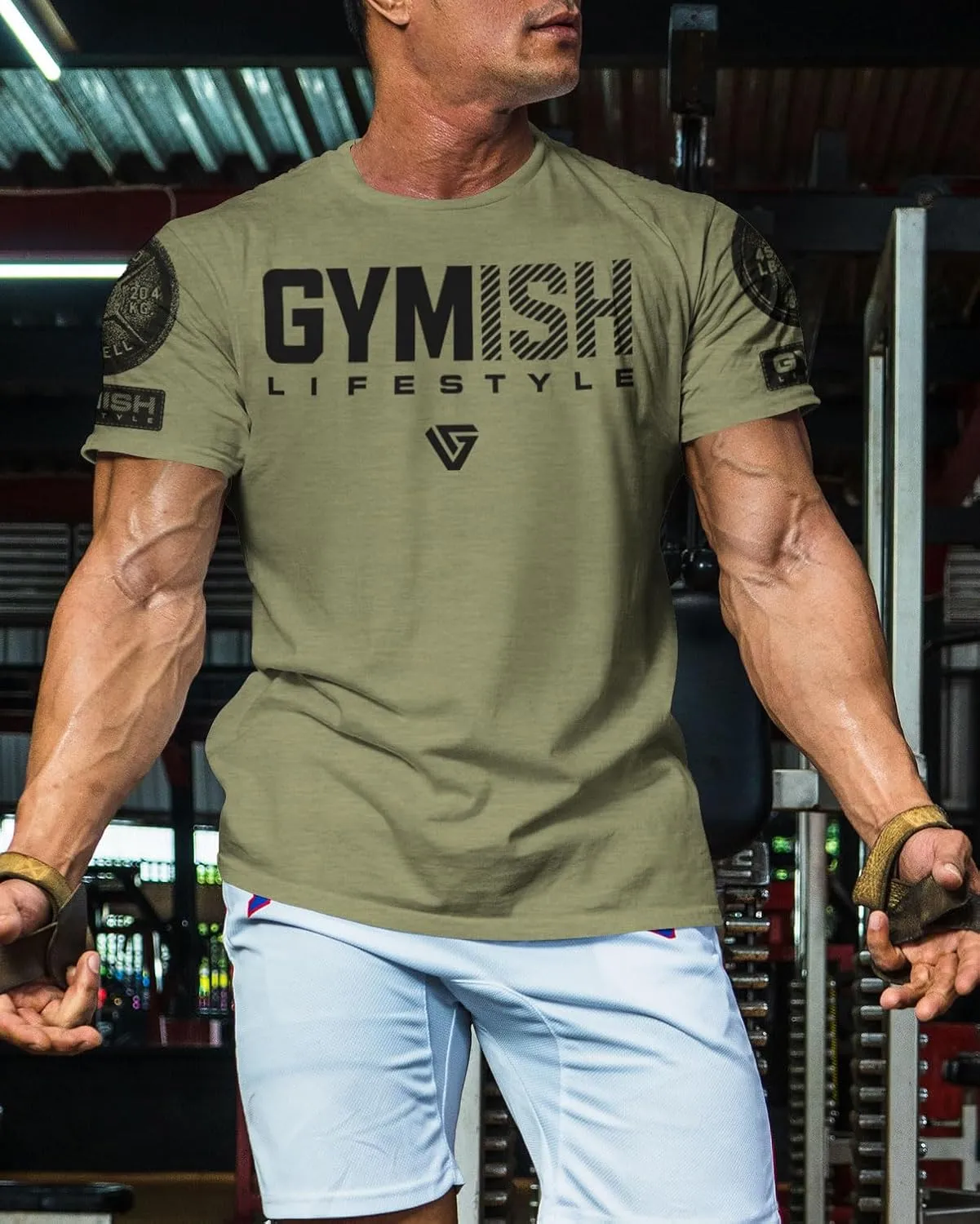 Gymish Workout Shirts for Men V2, Motivational Gym Lifting T-Shirt