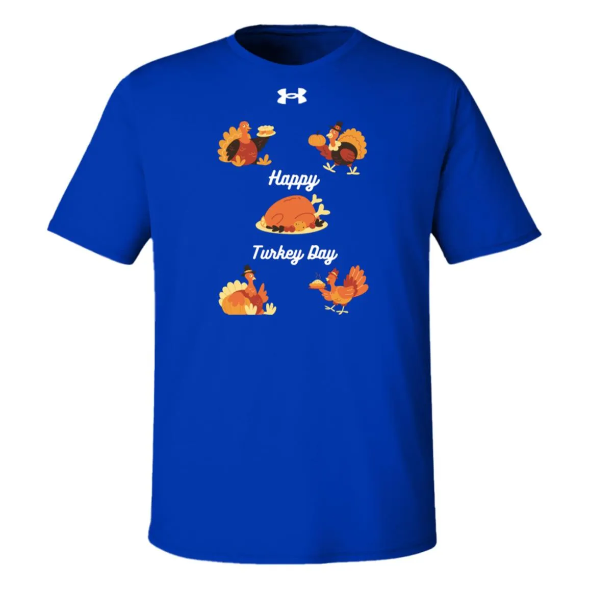 Happy Turkey Day white letters 1376842 Under Armour Team Tech Tee