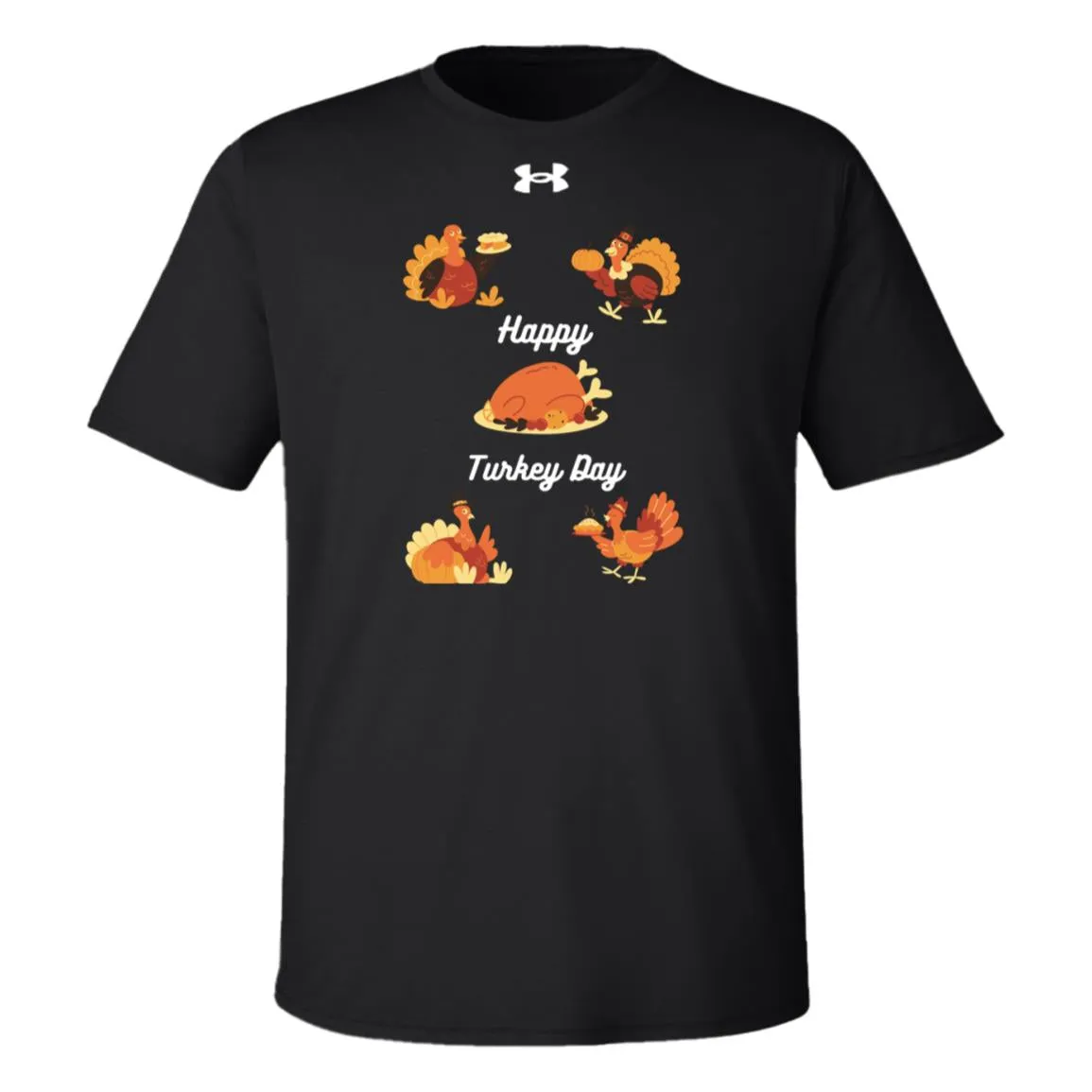 Happy Turkey Day white letters 1376842 Under Armour Team Tech Tee
