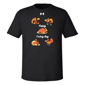 Happy Turkey Day white letters 1376842 Under Armour Team Tech Tee