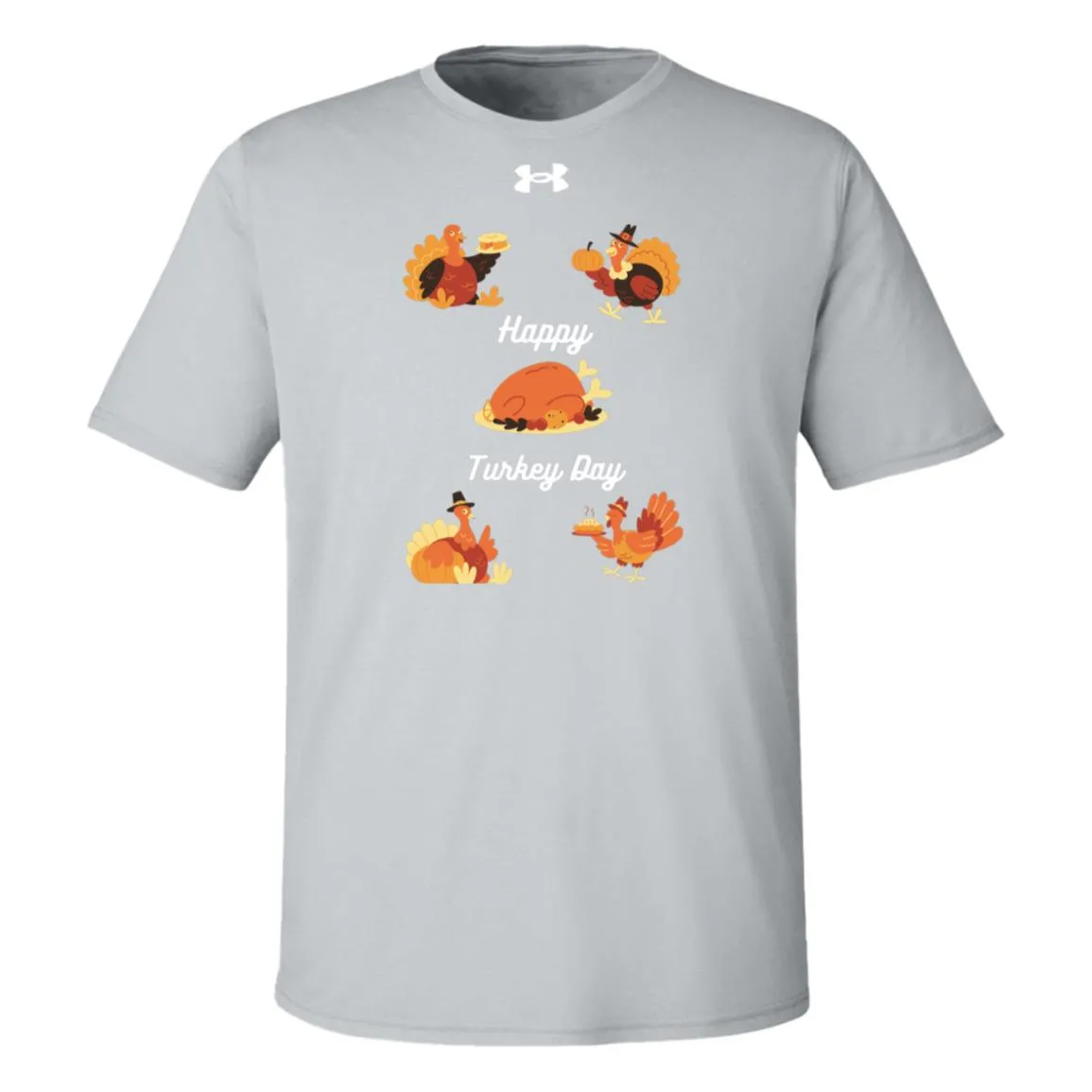 Happy Turkey Day white letters 1376842 Under Armour Team Tech Tee