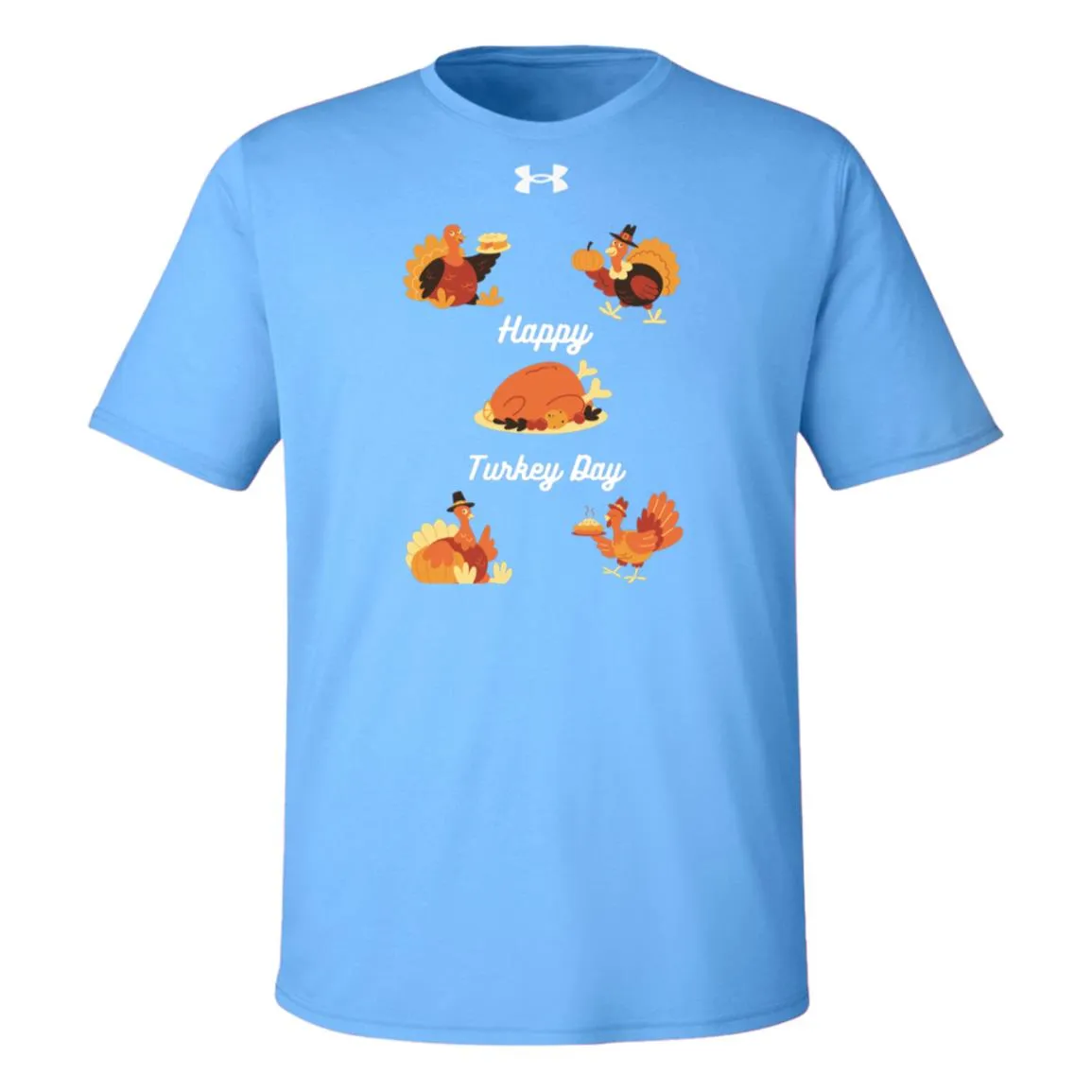Happy Turkey Day white letters 1376842 Under Armour Team Tech Tee