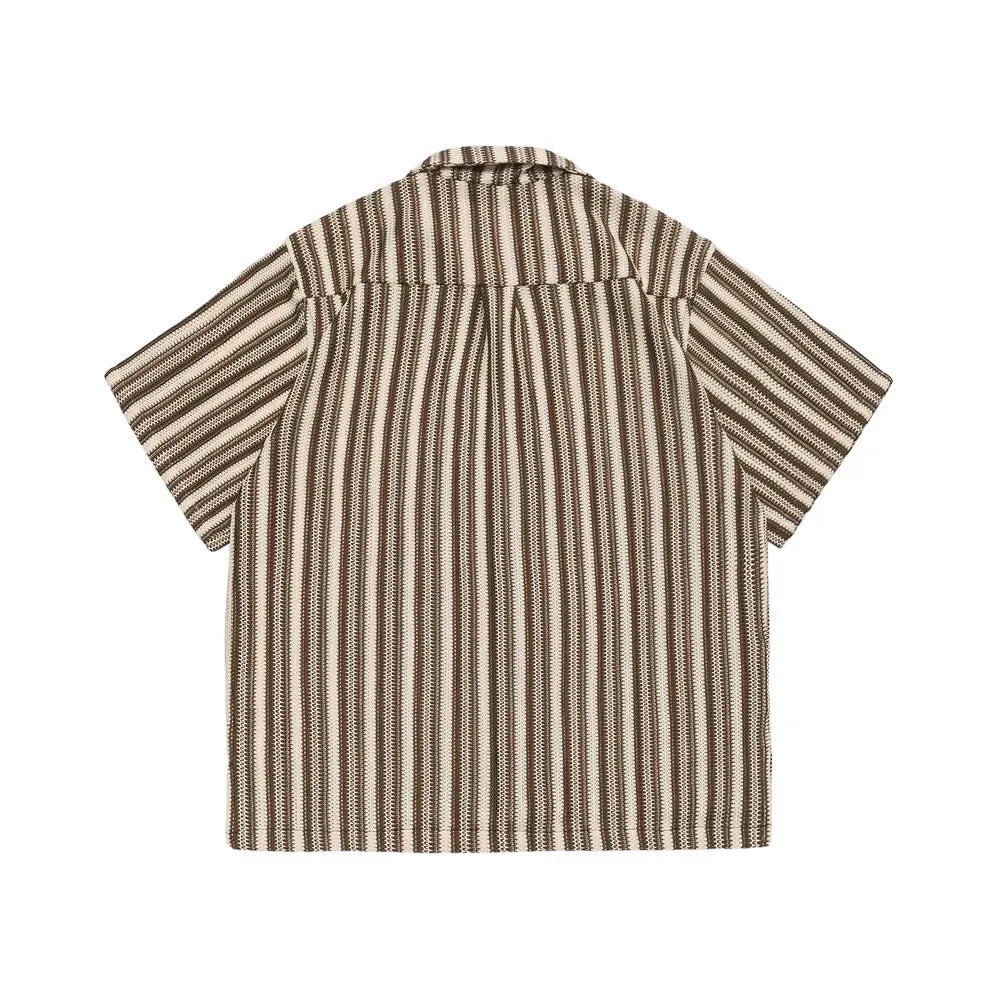Havana stripe oversized knit shirt