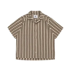 Havana stripe oversized knit shirt