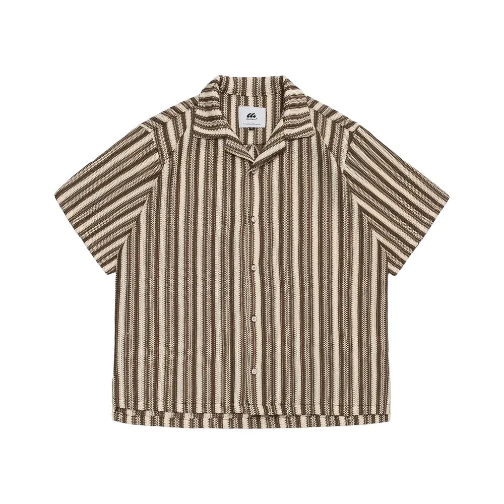 Havana stripe oversized knit shirt