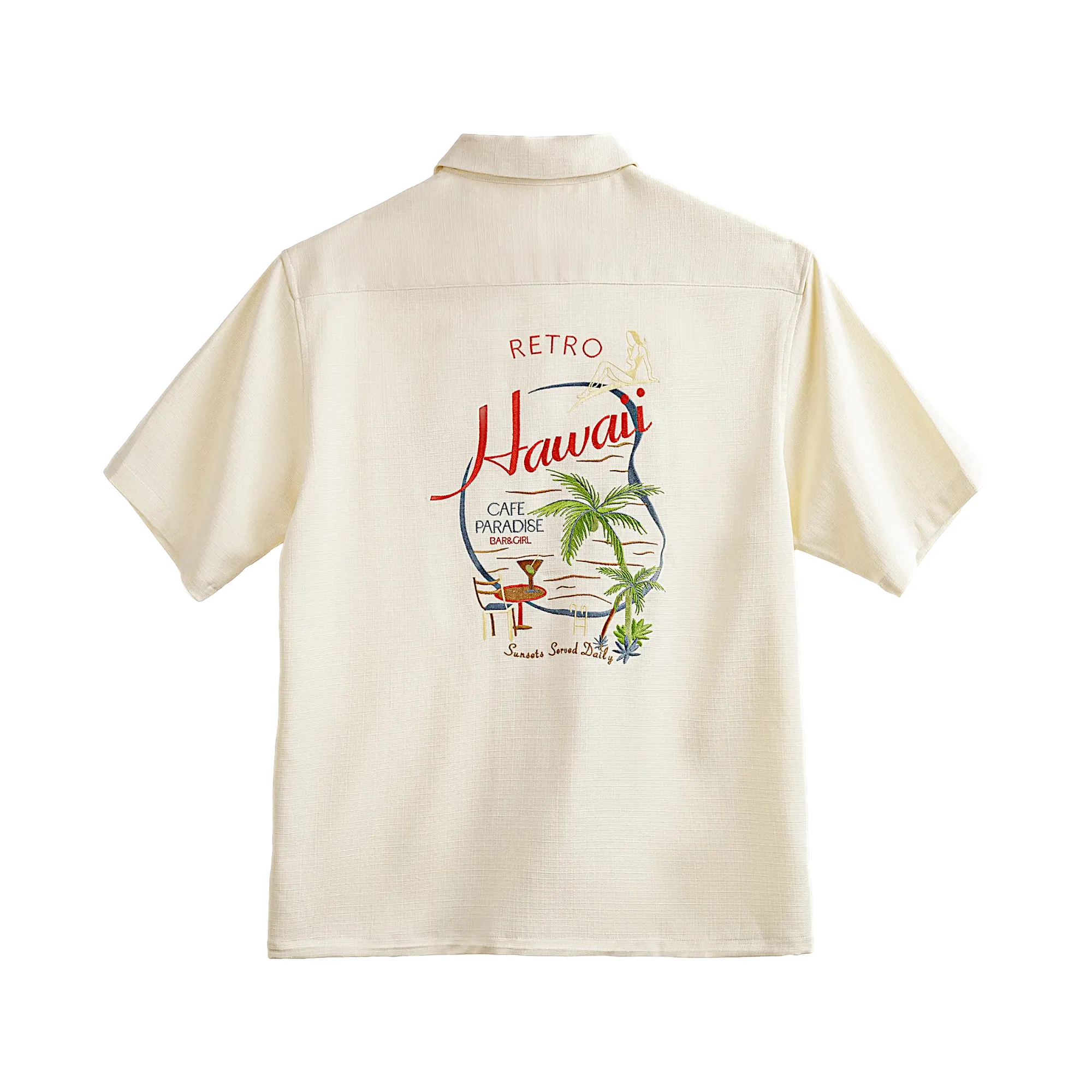 Hawaii embroidered camp shirt