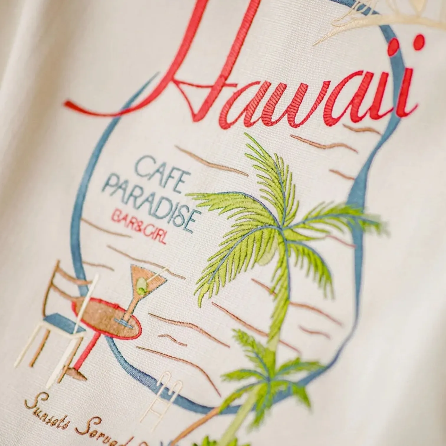 Hawaii embroidered camp shirt