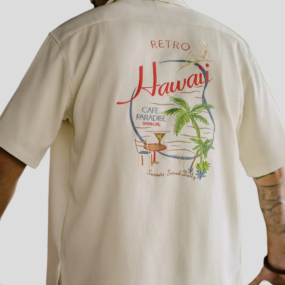 Hawaii embroidered camp shirt