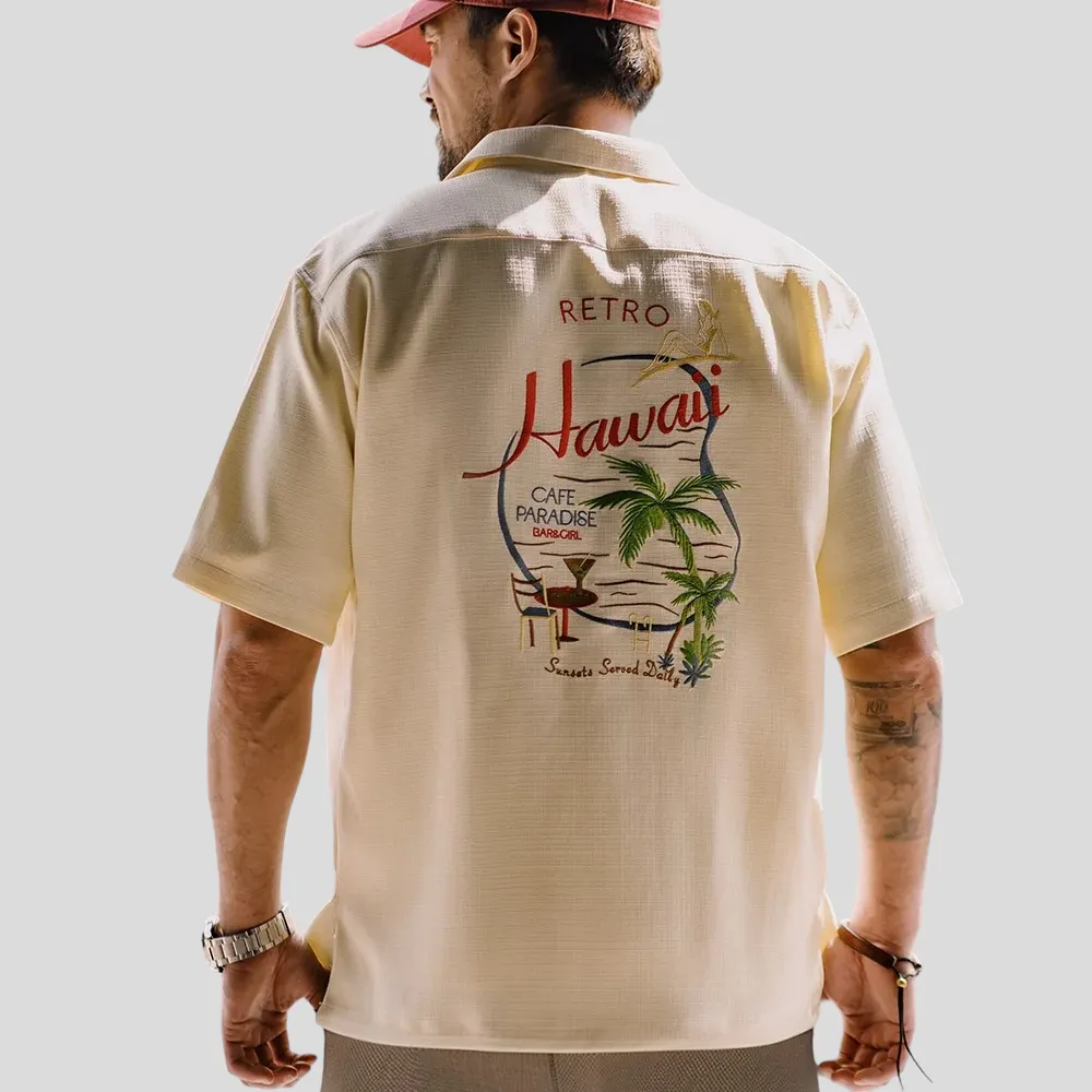 Hawaii embroidered camp shirt