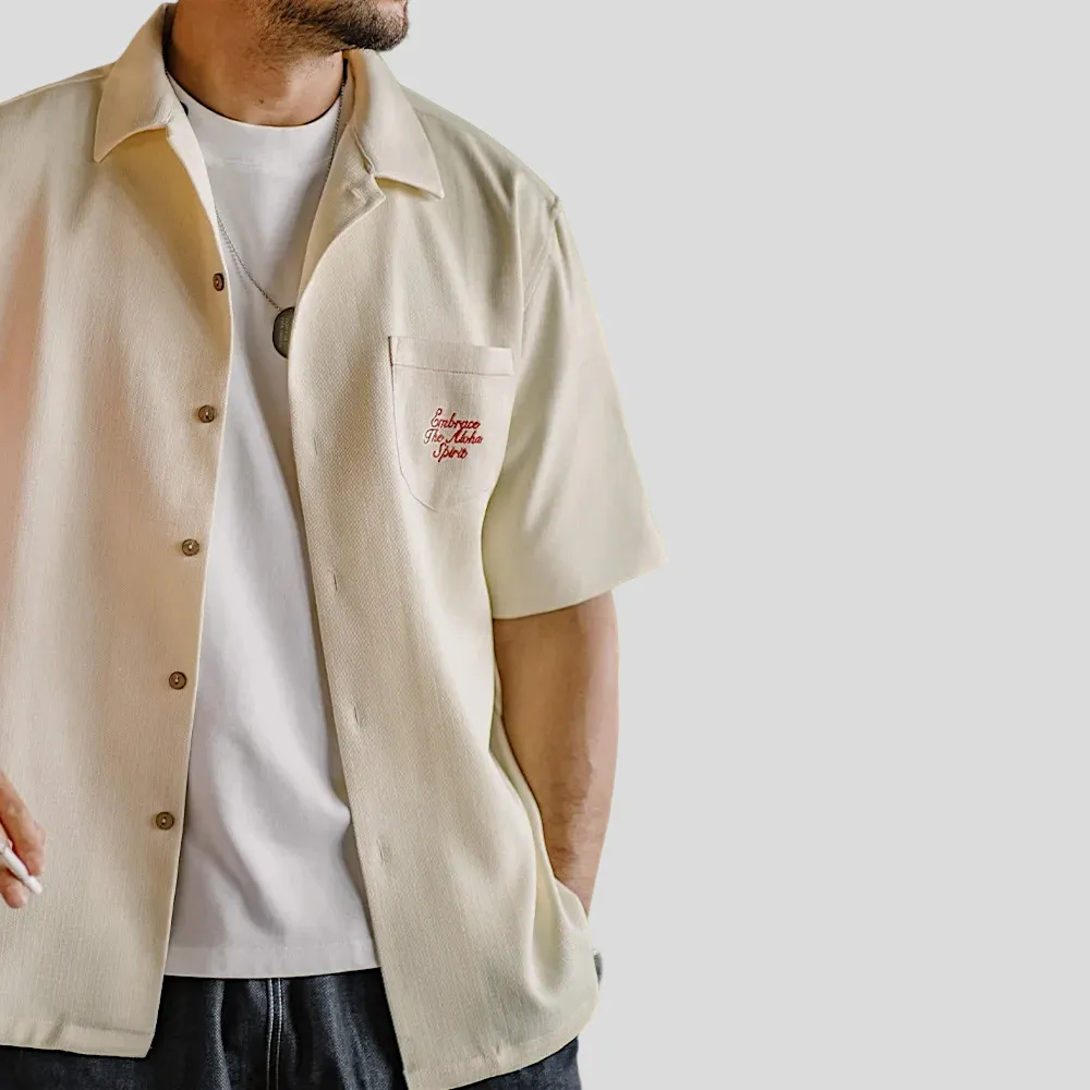 Hawaii embroidered camp shirt