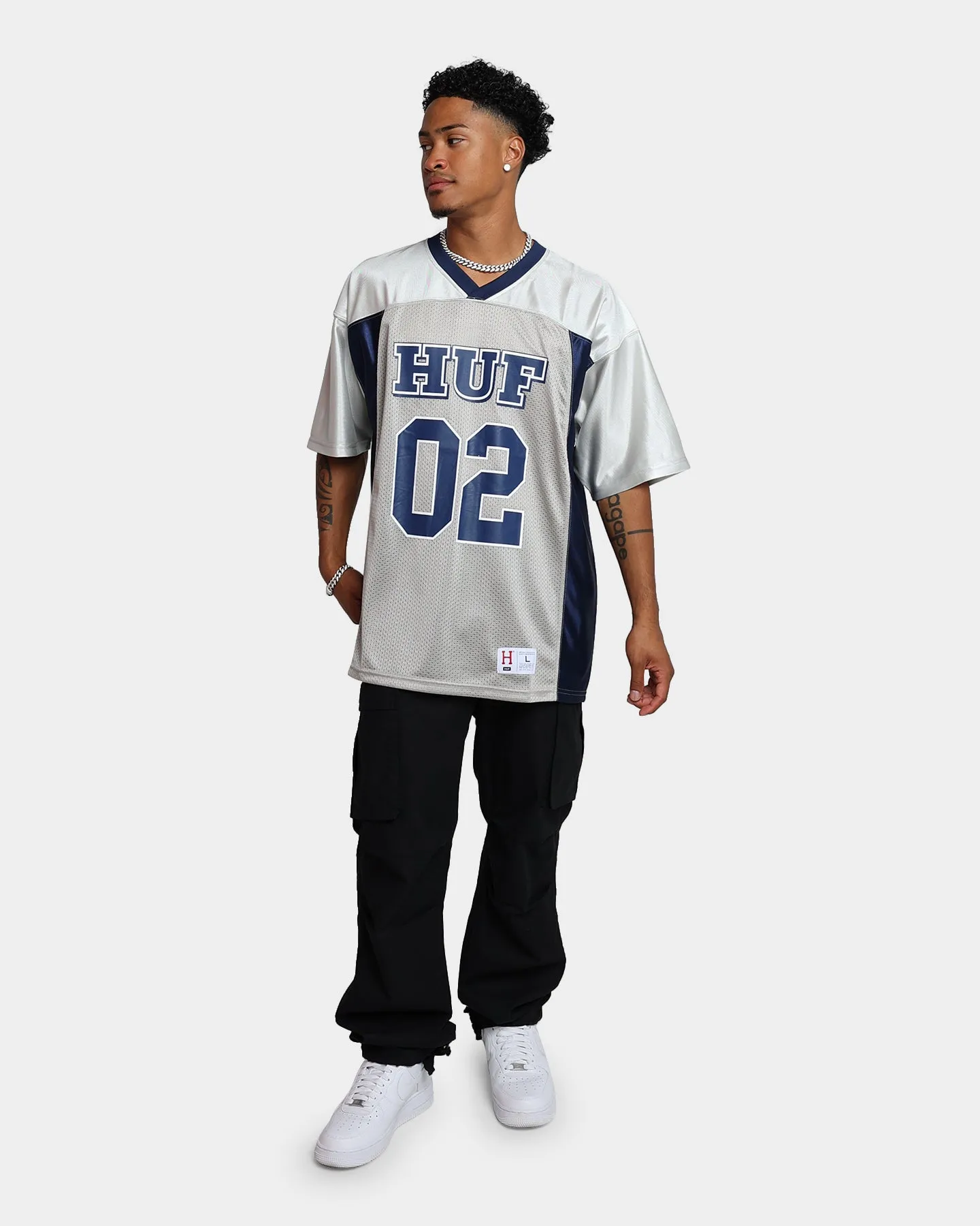 HUF Anvry Football Jersey Silver