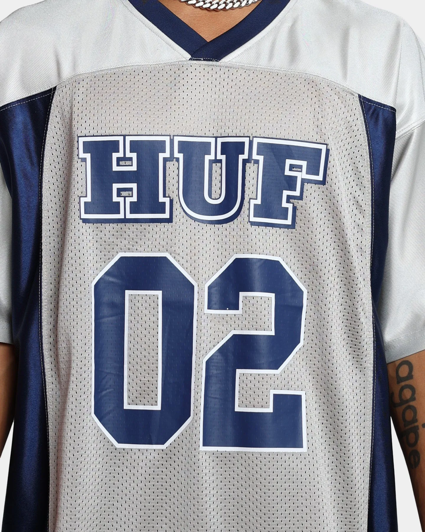 HUF Anvry Football Jersey Silver