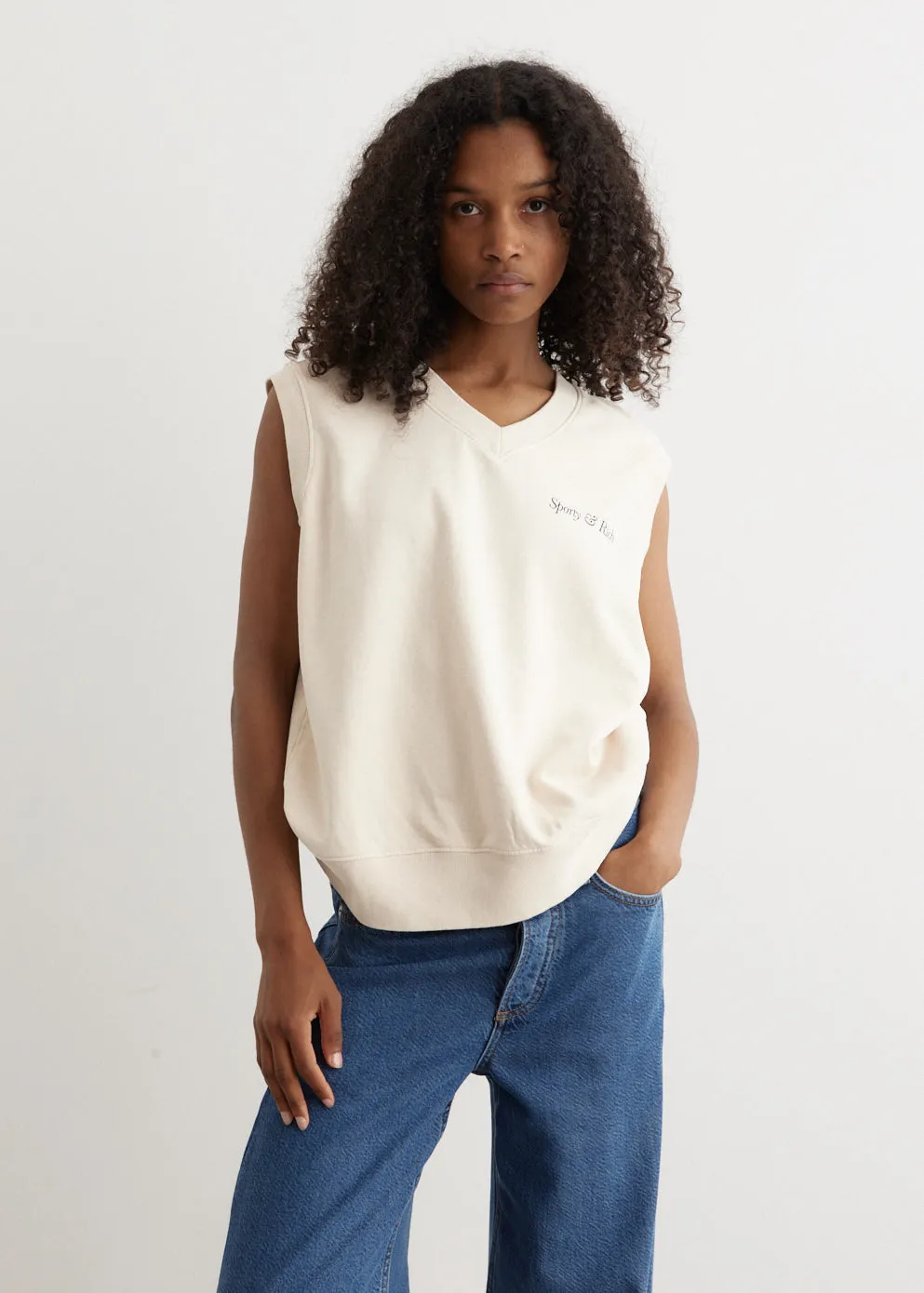 Italic Logo V-Neck Vest