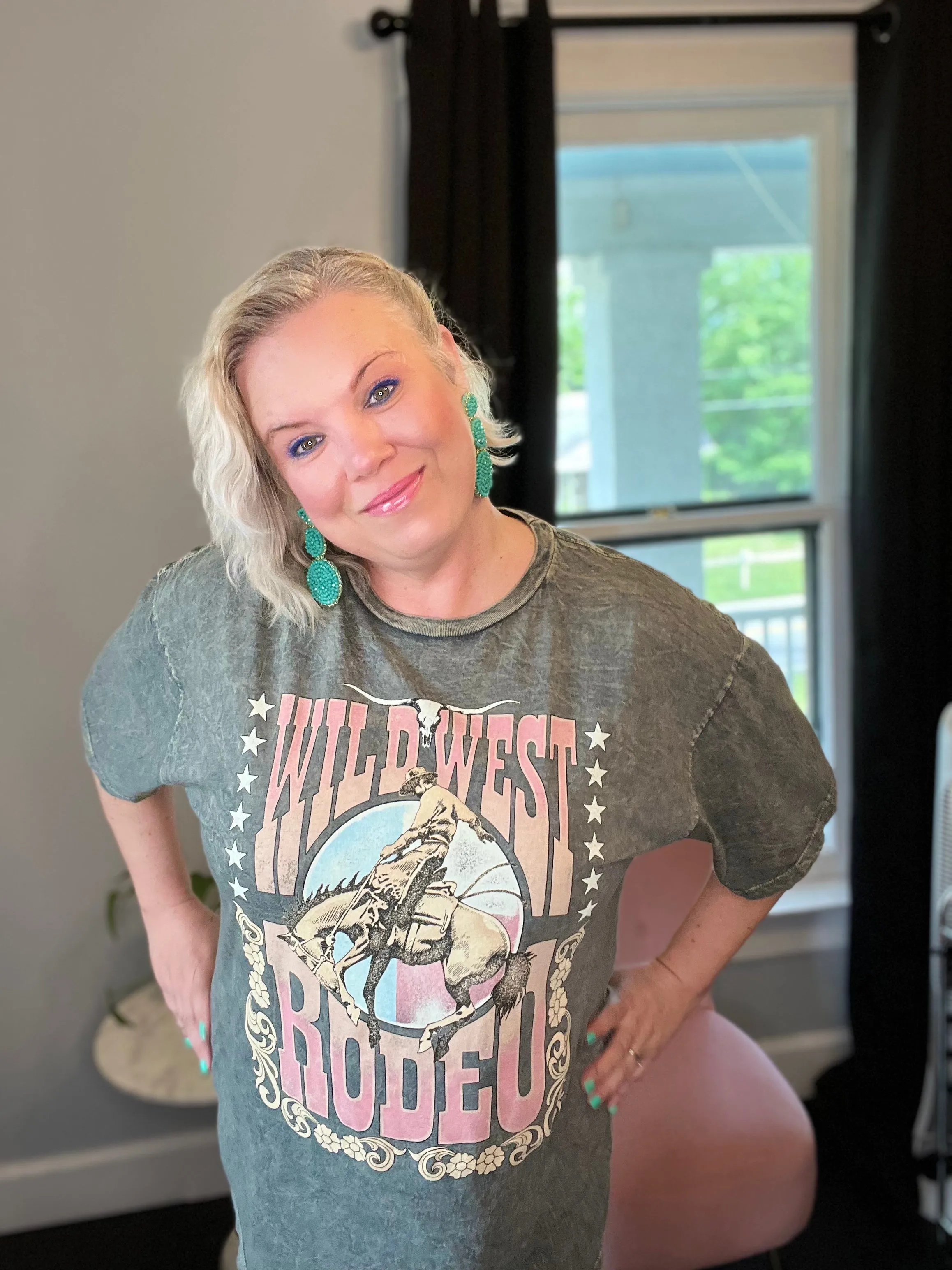 Lotus Fashion Wild West Rodeo Graphic Top