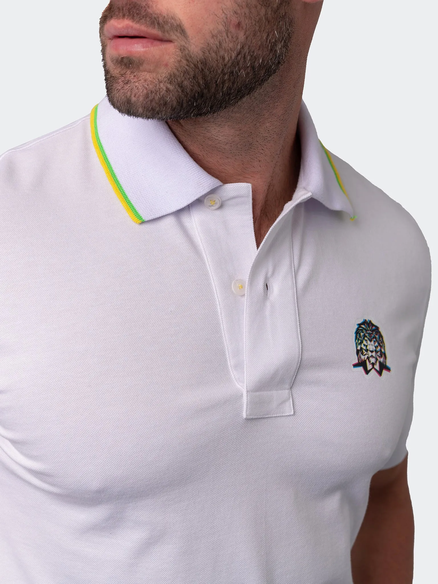 Maceoo Short Sleeves Polo | Polo Mozart Two Tip White