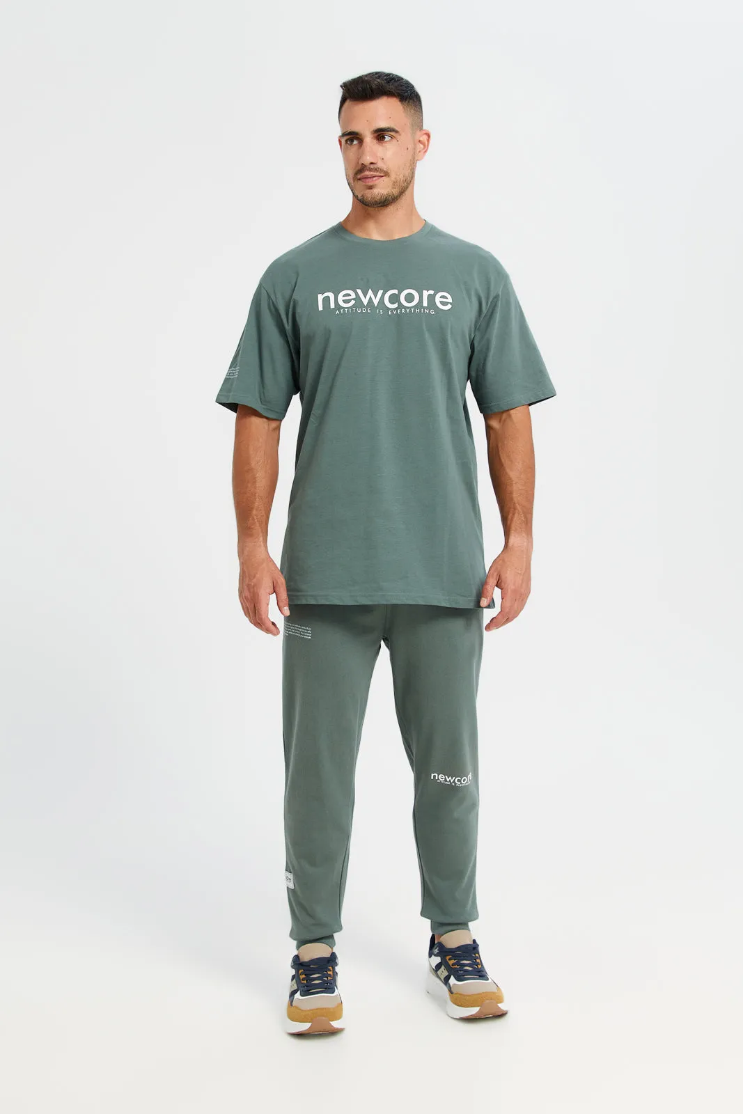 Men Green Printed Active T-Shirt