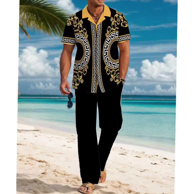Men's Casual Printed Resort Suit 60908534YM