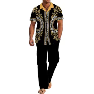 Men's Casual Printed Resort Suit 60908534YM