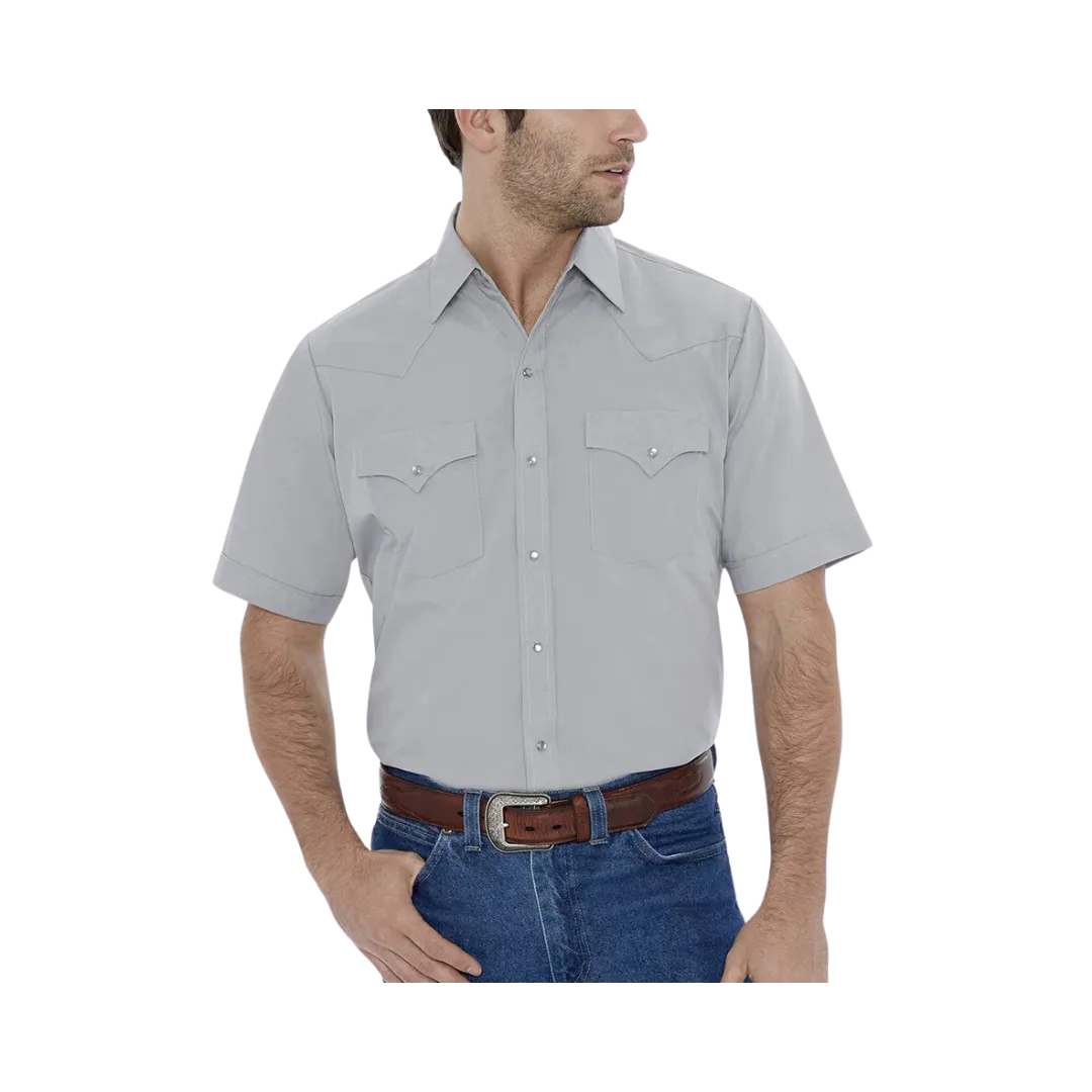Men's Ely Cattleman Short Sleeve Solid Western Snap Shirt