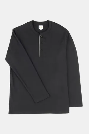 Men's Long Sleeve Henley Top - Black