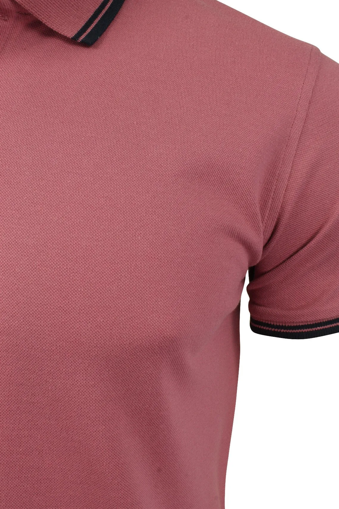 Mens Short Sleeved Twin Tipped Pique Polo T-Shirt by Xact (Washed Rose)