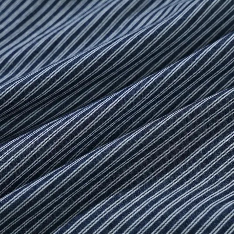 Mixed stripe camp shirt in oversized fit