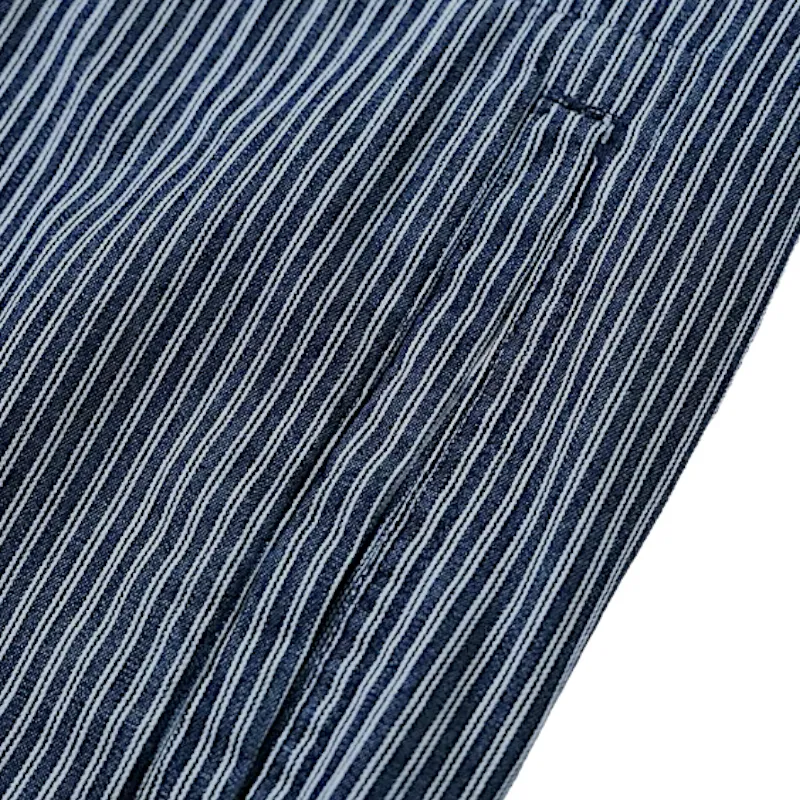 Mixed stripe camp shirt in oversized fit