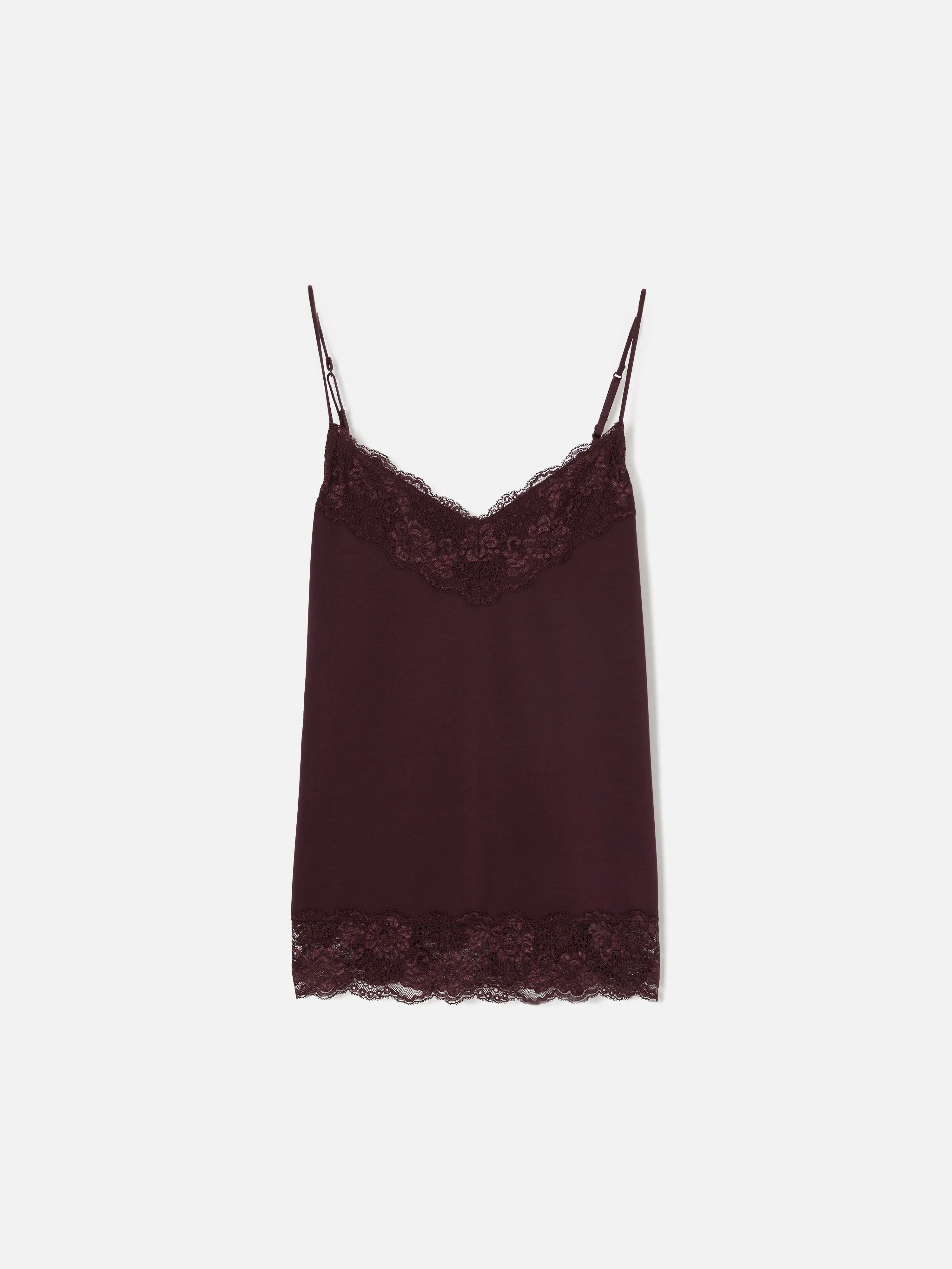 Modal Lace Vest | Black Cherry