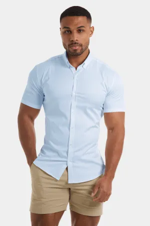 Muscle Fit Short Sleeve Signature Shirt in Blue