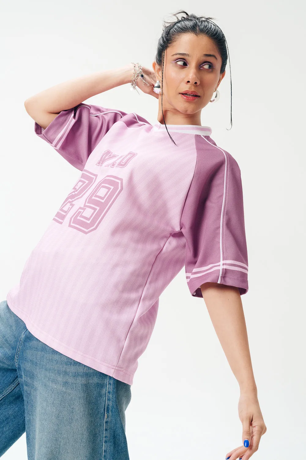 Pink V-neck NKD Jersey