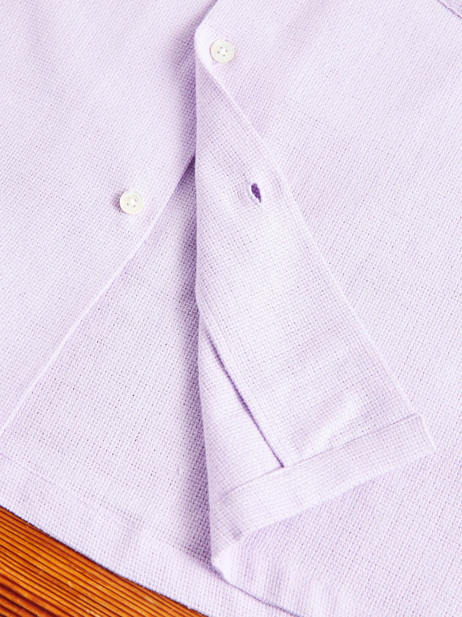 Pique Button-Up Shirt in Lavanda