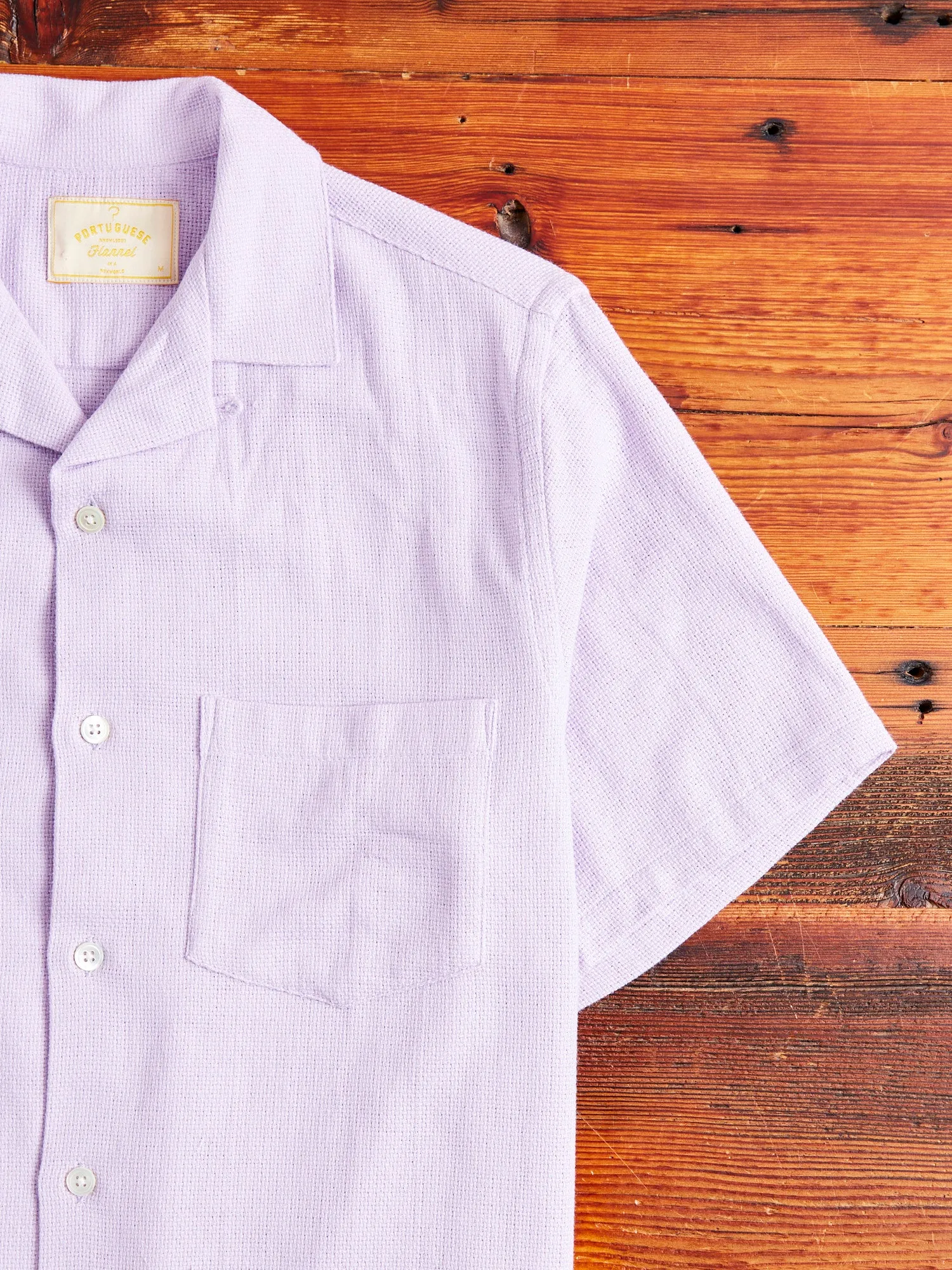 Pique Button-Up Shirt in Lavanda