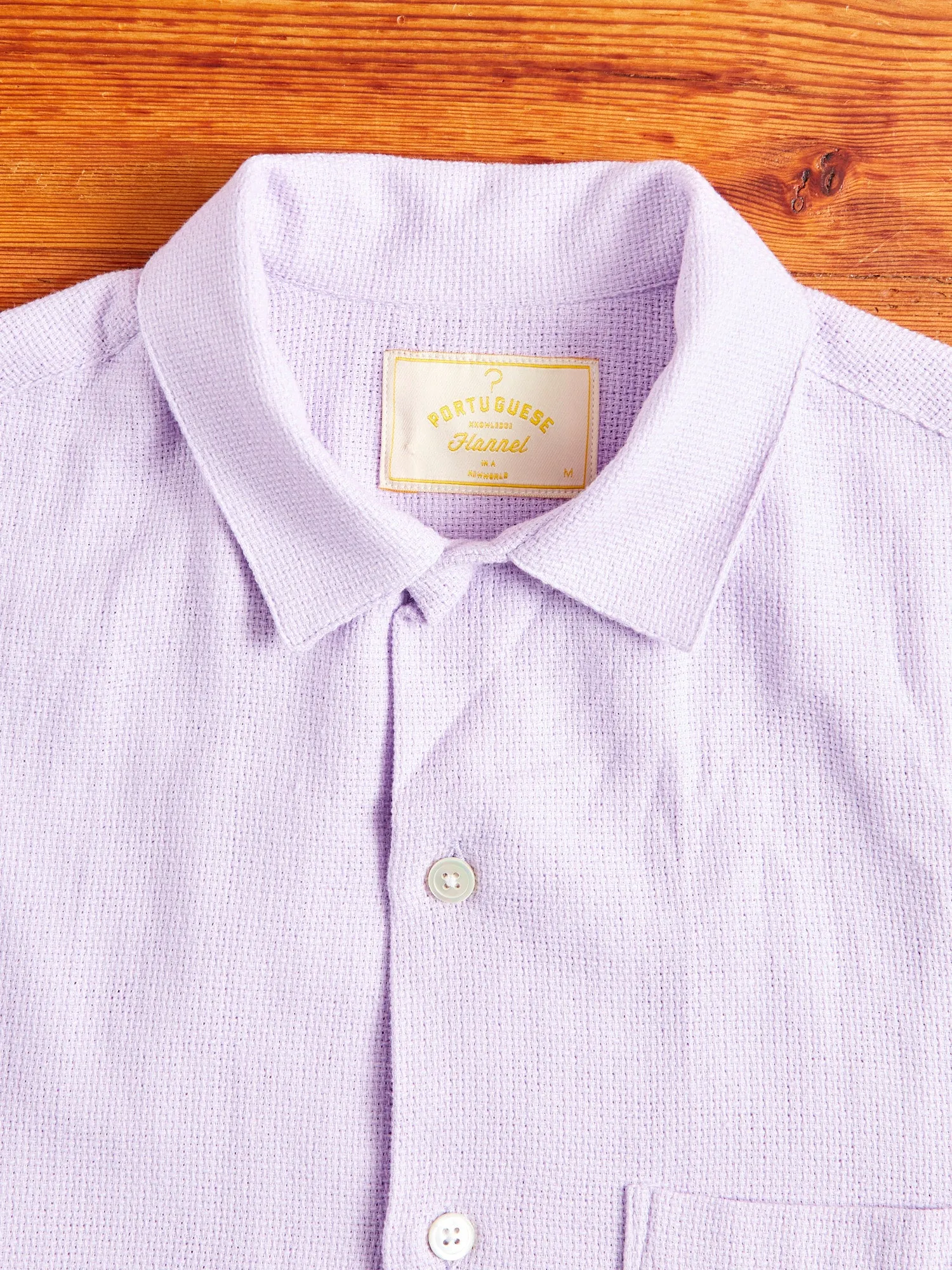 Pique Button-Up Shirt in Lavanda