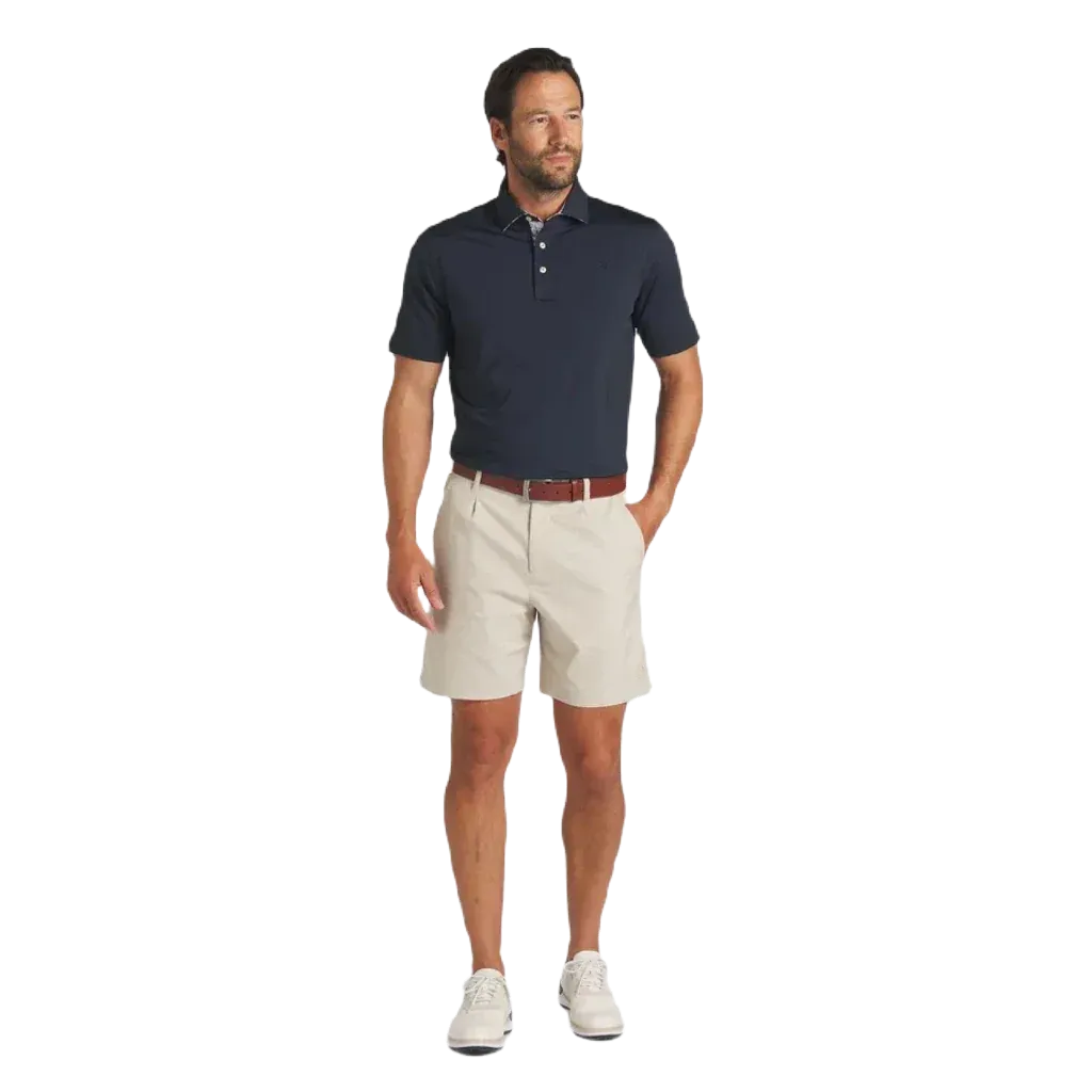 Pure AP Floral Trim Golf Polo - Navy