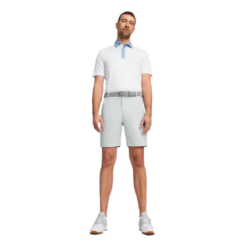 Pure Geo Golf Polo - White/Blue