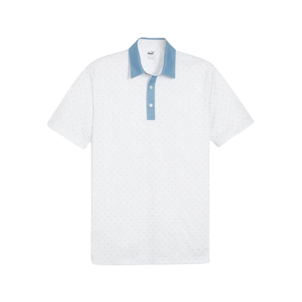 Pure Geo Golf Polo - White/Blue