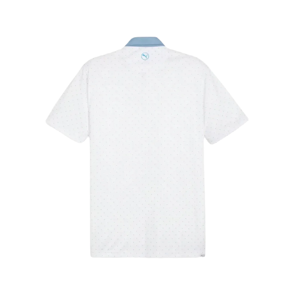Pure Geo Golf Polo - White/Blue