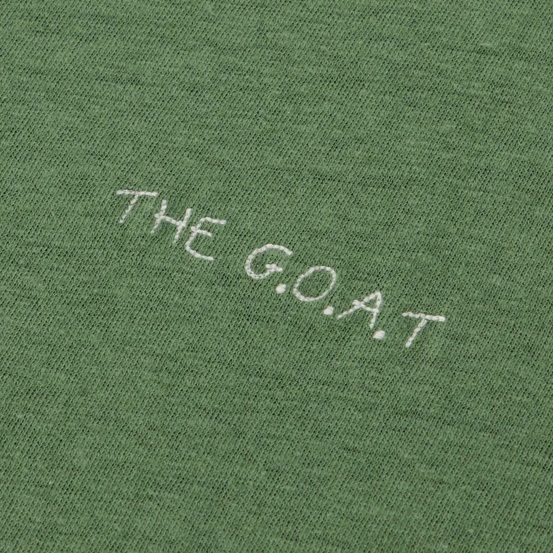 "The GOAT" Villiers Cotton & Linen T-Shirt (Olive Green)