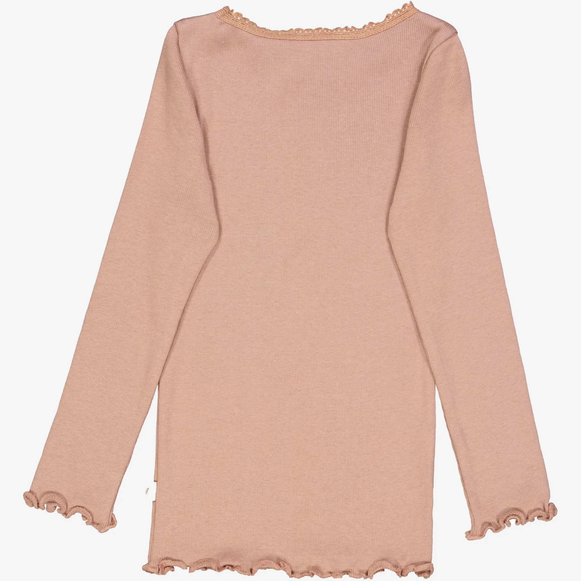 Rib T-Shirt Lace LS - rose dawn