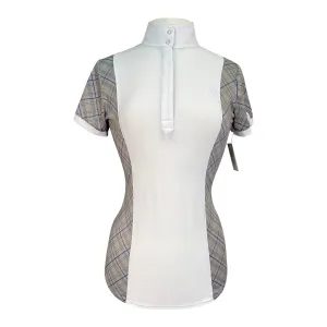 Romfh 'Schuyler' Short Sleeve Show Shirt  in Grey/Navy Blue - Women's Small