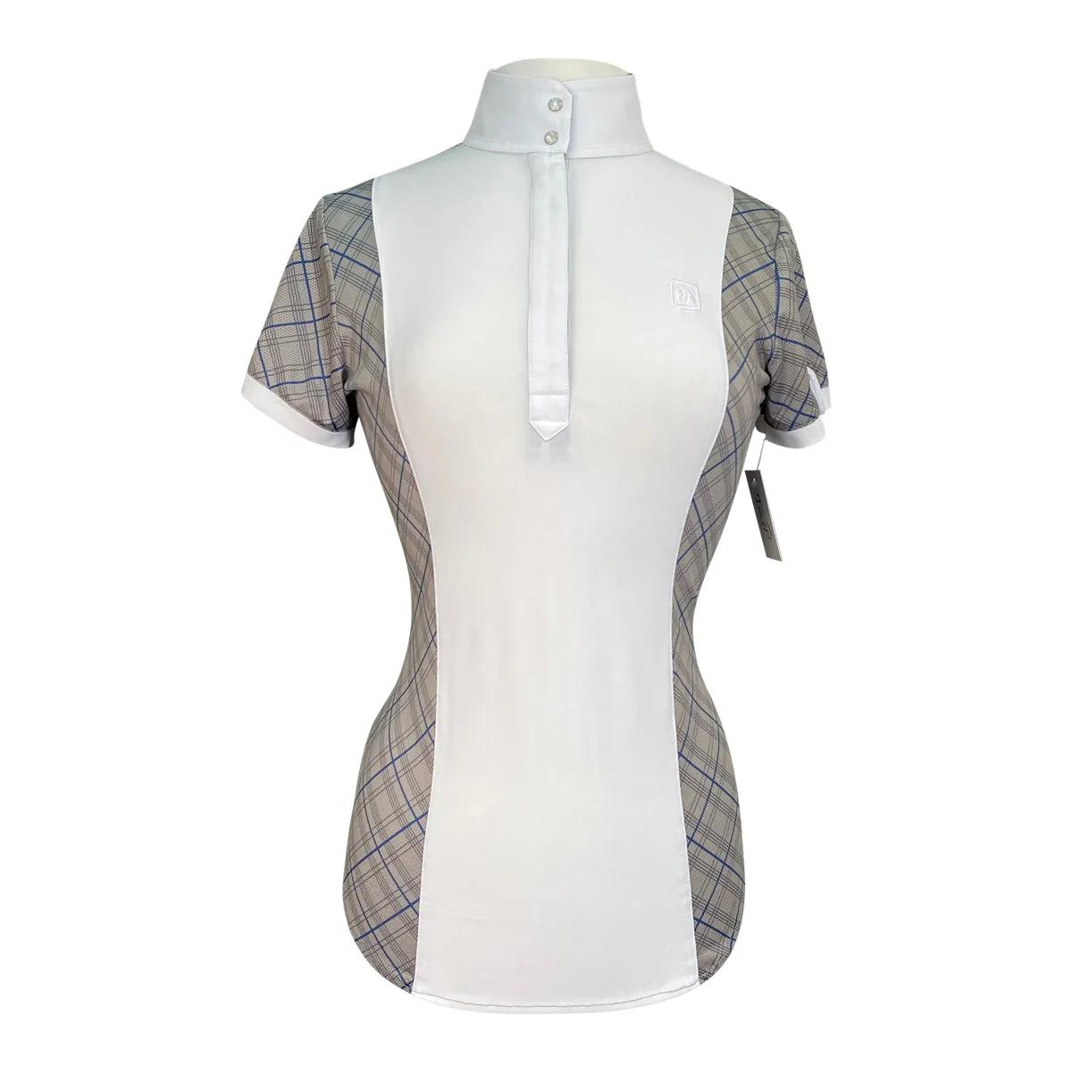 Romfh 'Schuyler' Short Sleeve Show Shirt  in Grey/Navy Blue - Women's Small