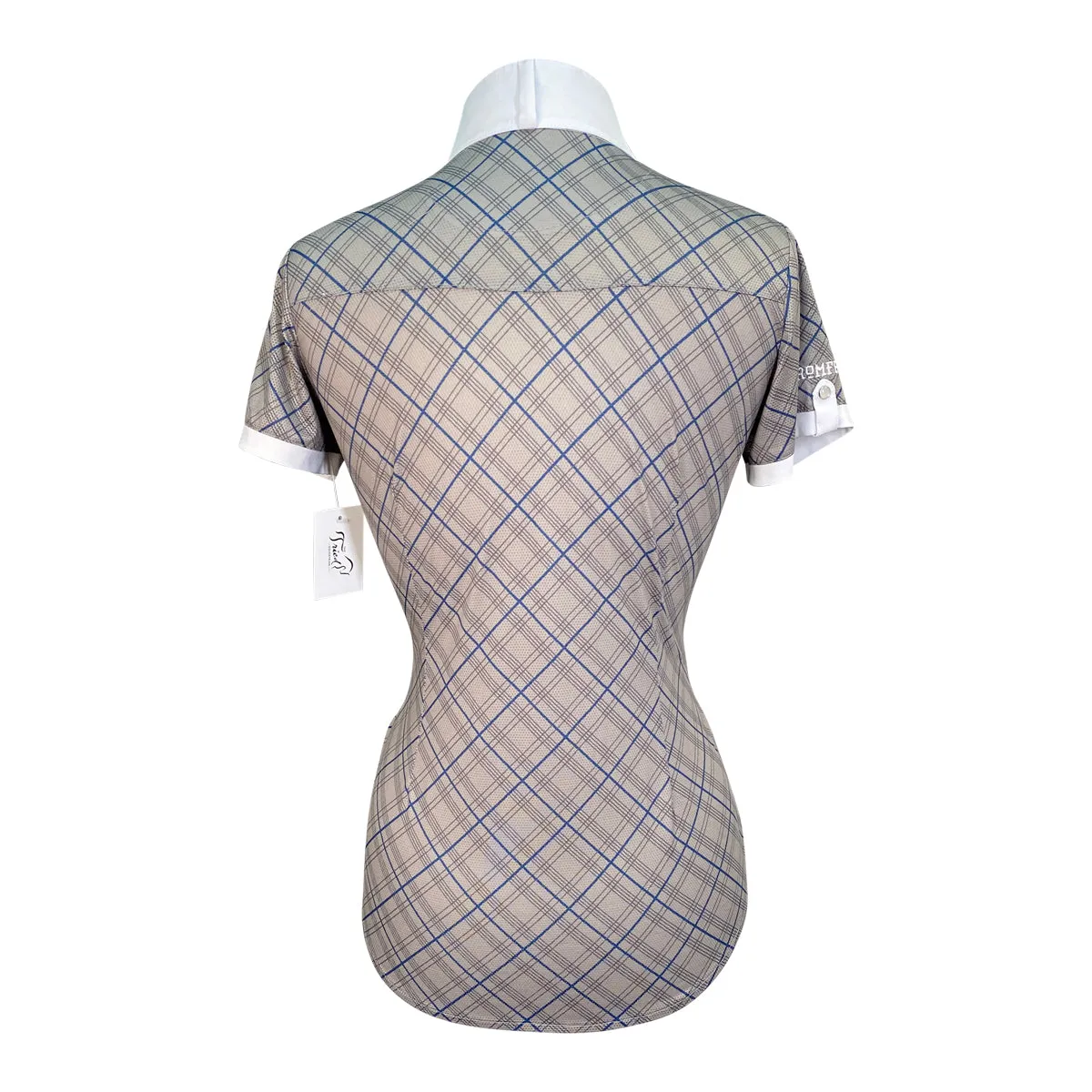 Romfh 'Schuyler' Short Sleeve Show Shirt  in Grey/Navy Blue - Women's Small