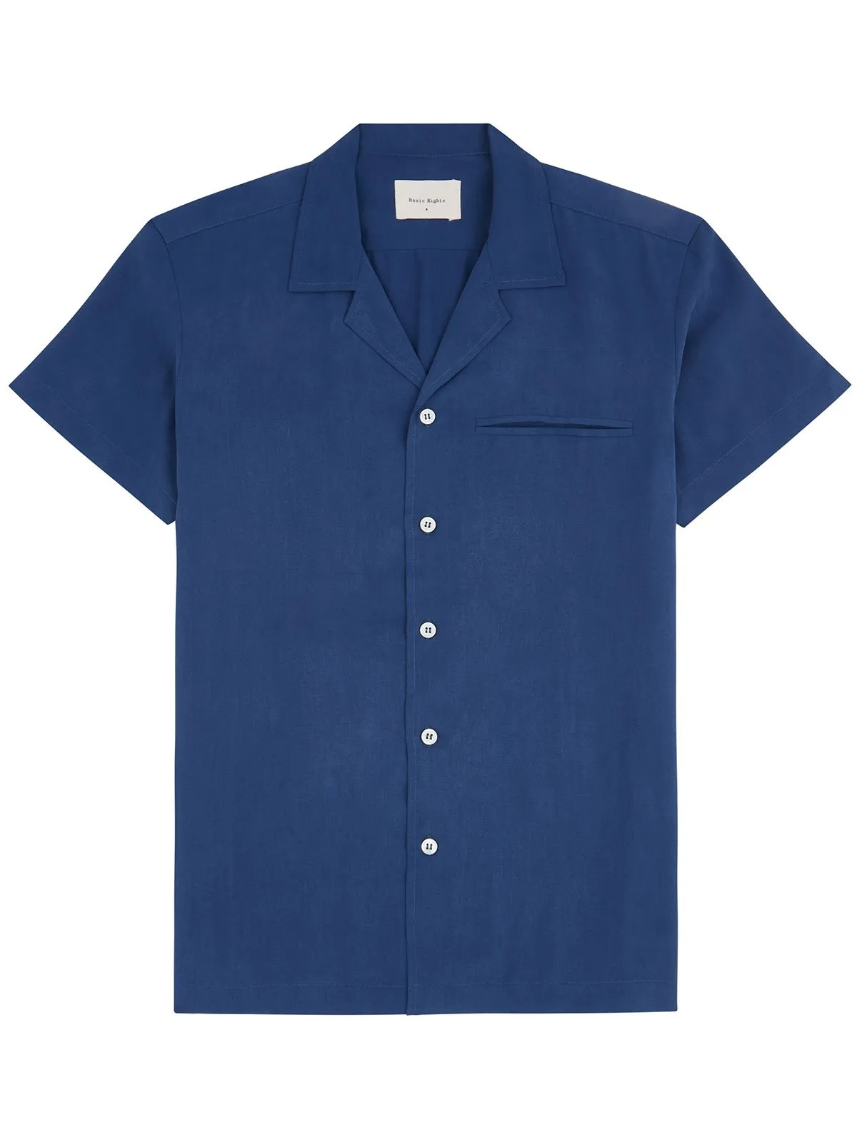 Short Sleeve Camp Collar Shirt - Blue