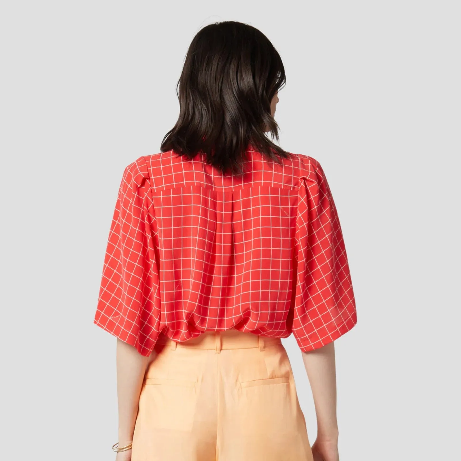 Short Sleeve Collarless Top (Hibiscus   Sun Kiss)