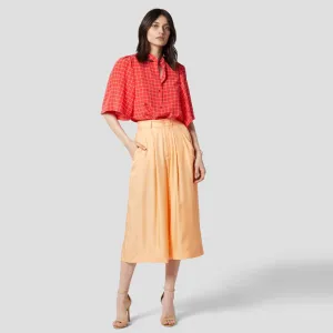 Short Sleeve Collarless Top (Hibiscus   Sun Kiss)