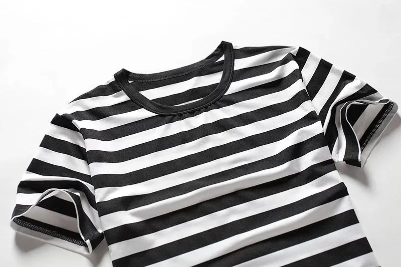 Short Sleeve T-Shirt Striped Tops Slim Look Couple Matching T-Shirt
