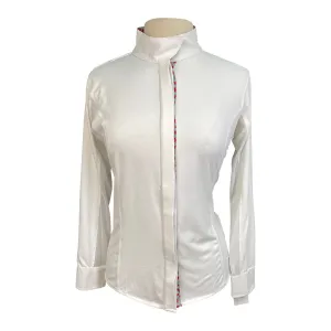 Smartpak Piper Long Sleeve Show Shirt in White/Watermelon - Women's Small
