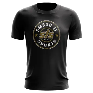 Smash It Sports Short Sleeve Shirt - Emblem (Black/Vegas Gold)
