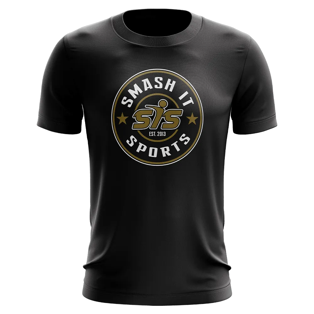 Smash It Sports Short Sleeve Shirt - Emblem (Black/Vegas Gold)