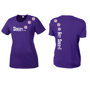 Sorry Not Sorry (Pickleballs With Stars) | Women’s Short Sleeve Crewneck Pickleball Shirts | 100% Polyester